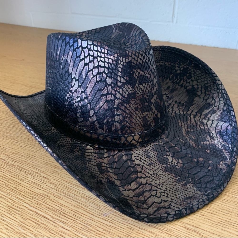 Dark Brown Snakeskin Cowgirl Hat